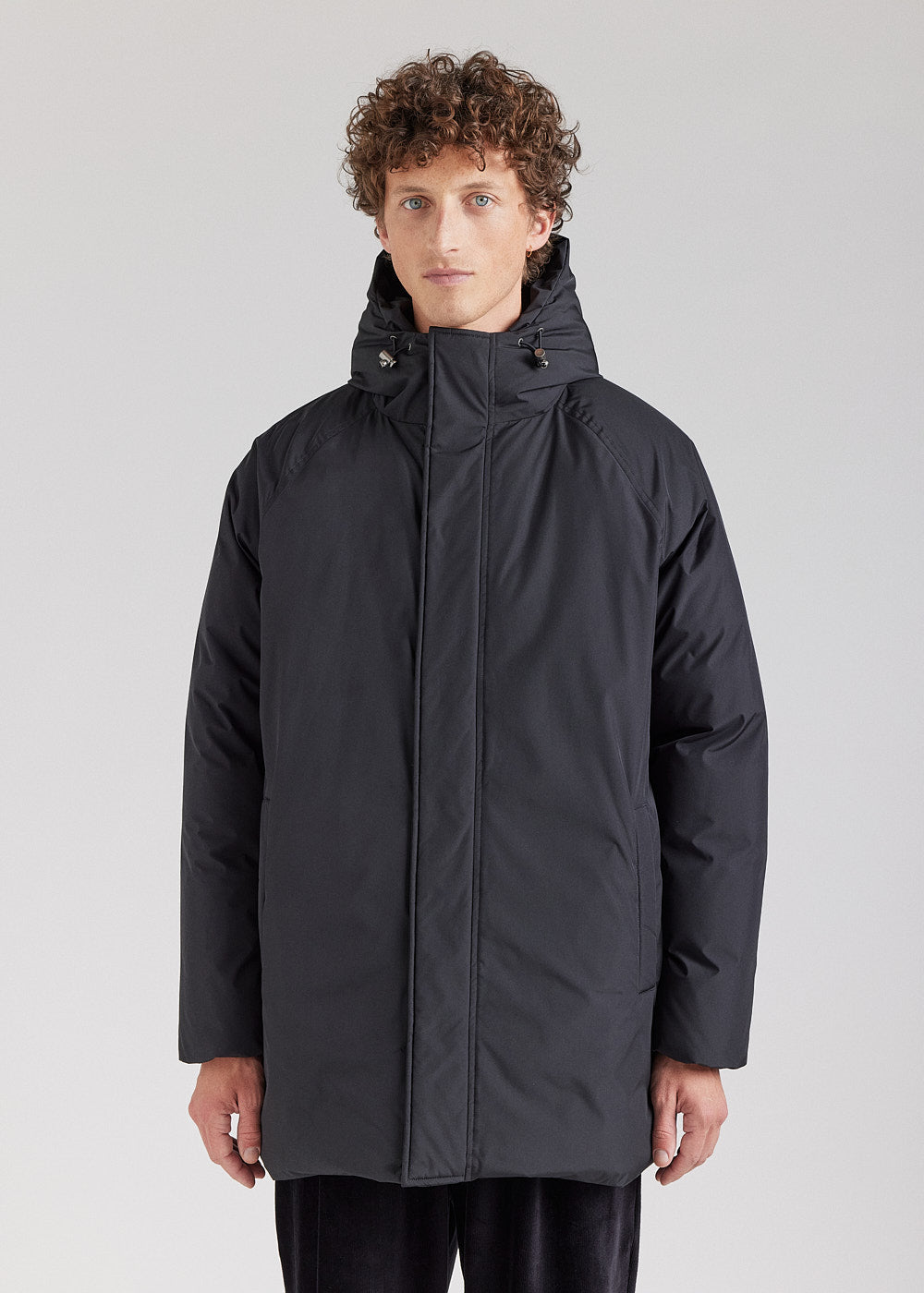 Men's Pyrenex Spark hooded warm down parka black-1