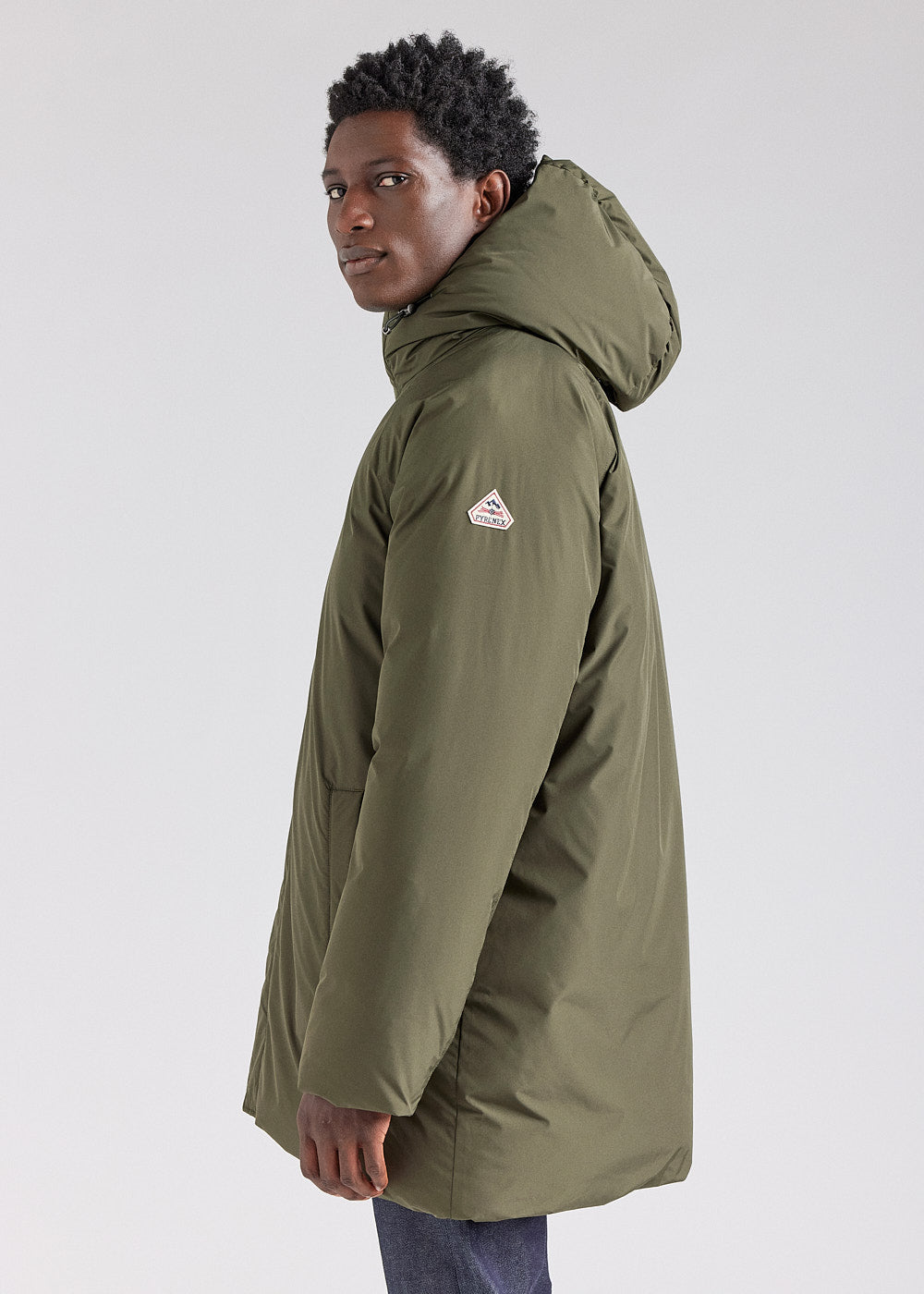 Men's Pyrenex Spark hooded warm down parka deep-khaki-3