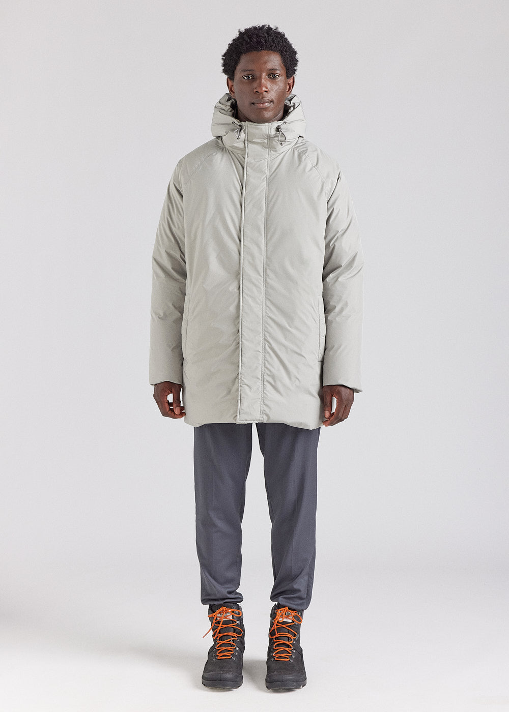 Pyrenex Spark Herren-Kapuzenparka aus natürlichen Daunen in Willow Grey-1