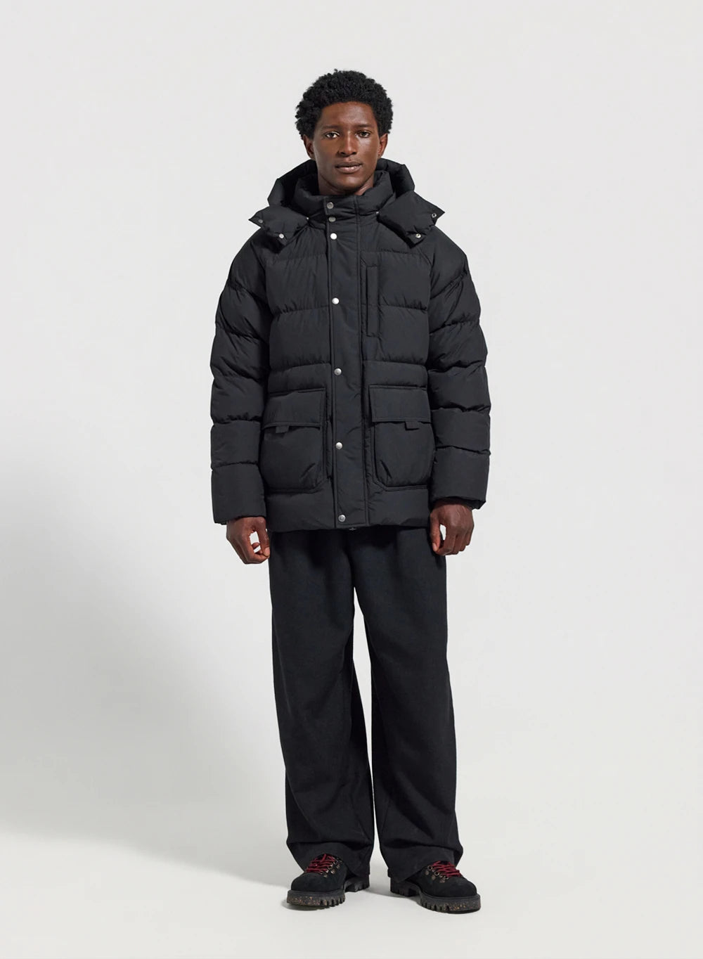 Winter-Herren-Daunenjacke aus natürlichem Daunen Pyrenex Voyager schwarz