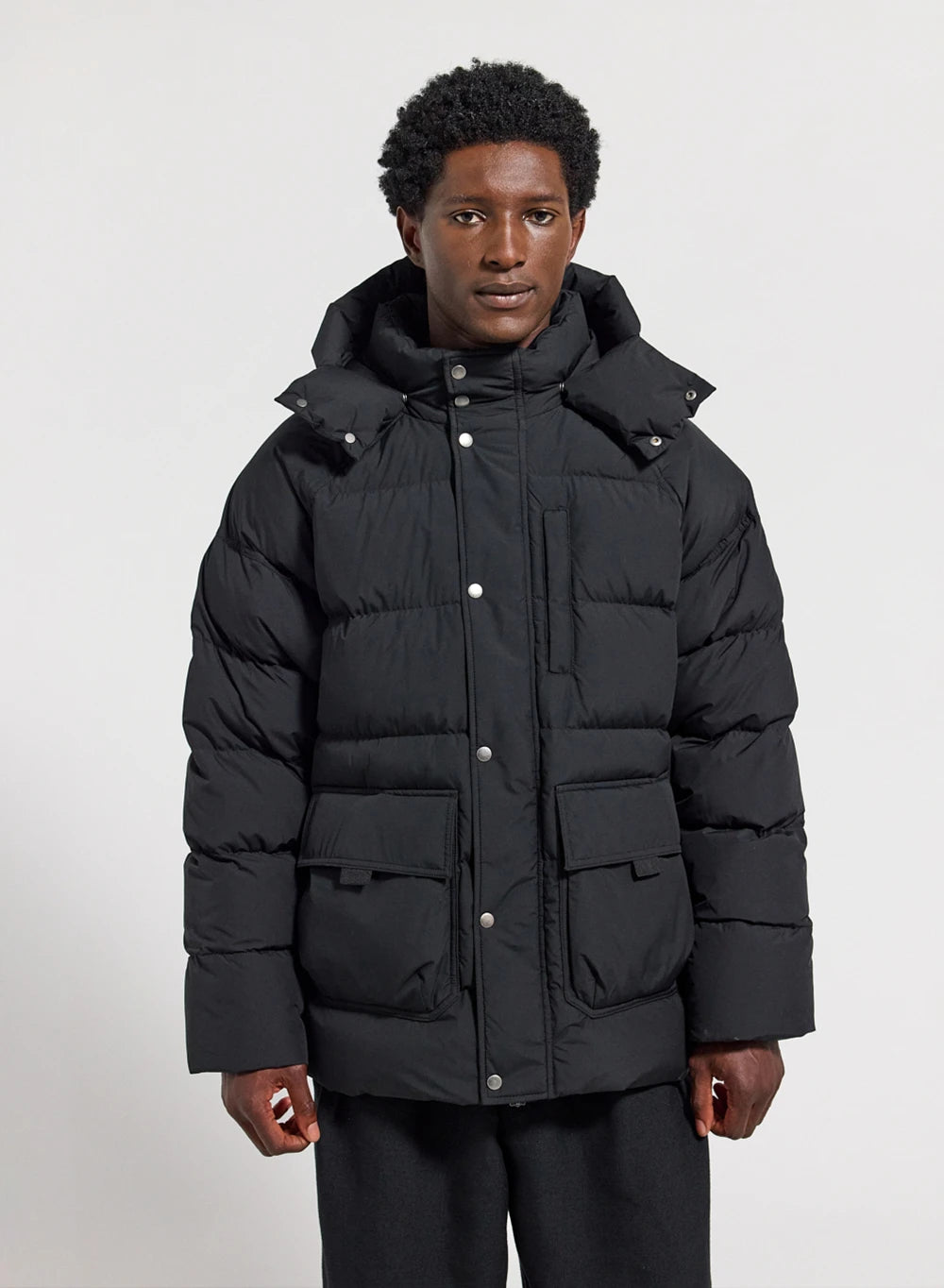 Winter-Herren-Daunenjacke aus natürlichem Daunen Pyrenex Voyager schwarz