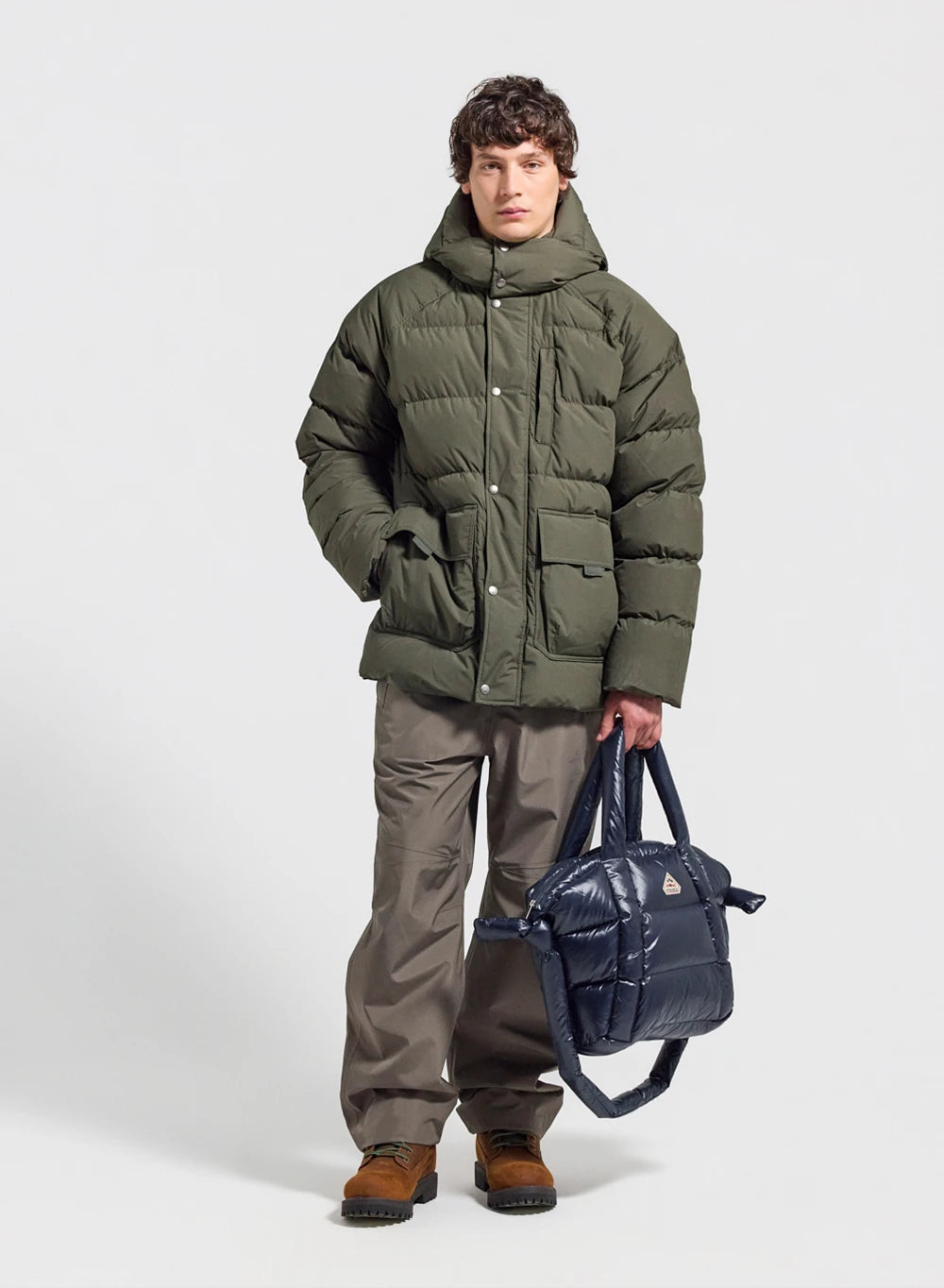 Pyrenex Voyager dark khaki men's winter down jacket in natural down-2