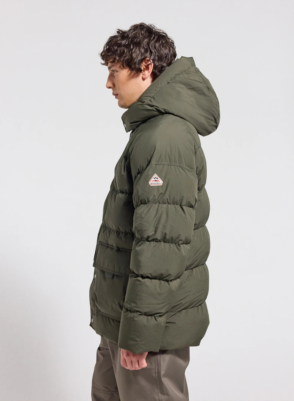Doudoune hiver homme en duvet naturel Pyrenex Voyager kaki foncé