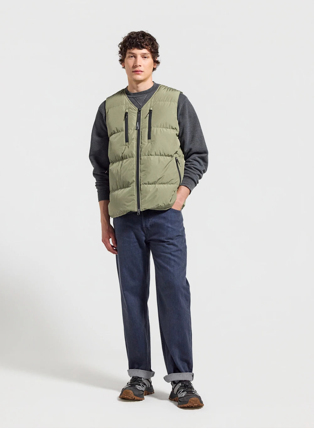 Ärmellose Herren-Daunenjacke Pyrenex Solace hellkhaki