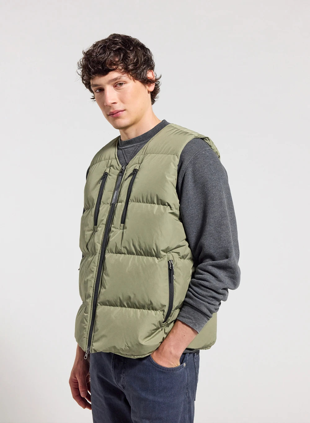 Ärmellose Herren-Daunenjacke Pyrenex Solace hellkhaki