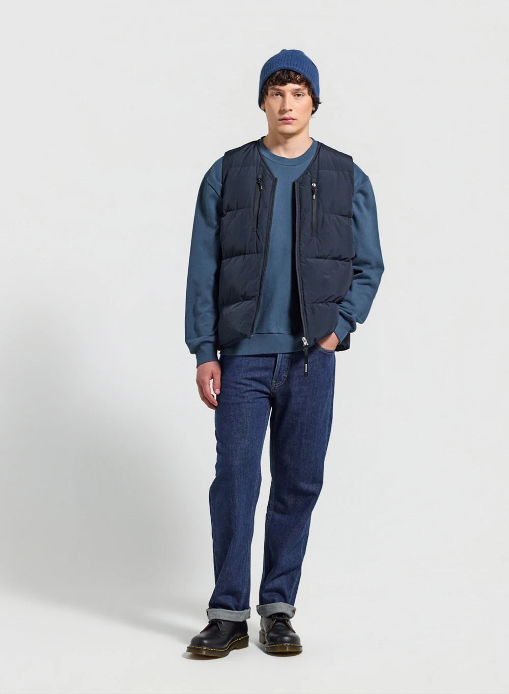 Leichte ärmellose Daunenjacke Herren Pyrenex Solace Dunkelblau-2