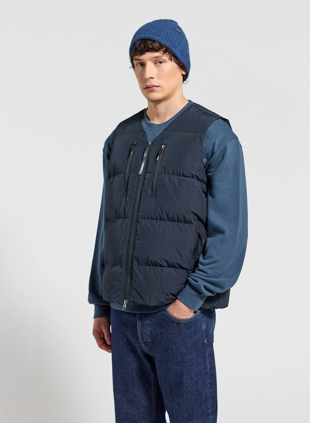 Leichte ärmellose Daunenjacke Herren Pyrenex Solace Dunkelblau