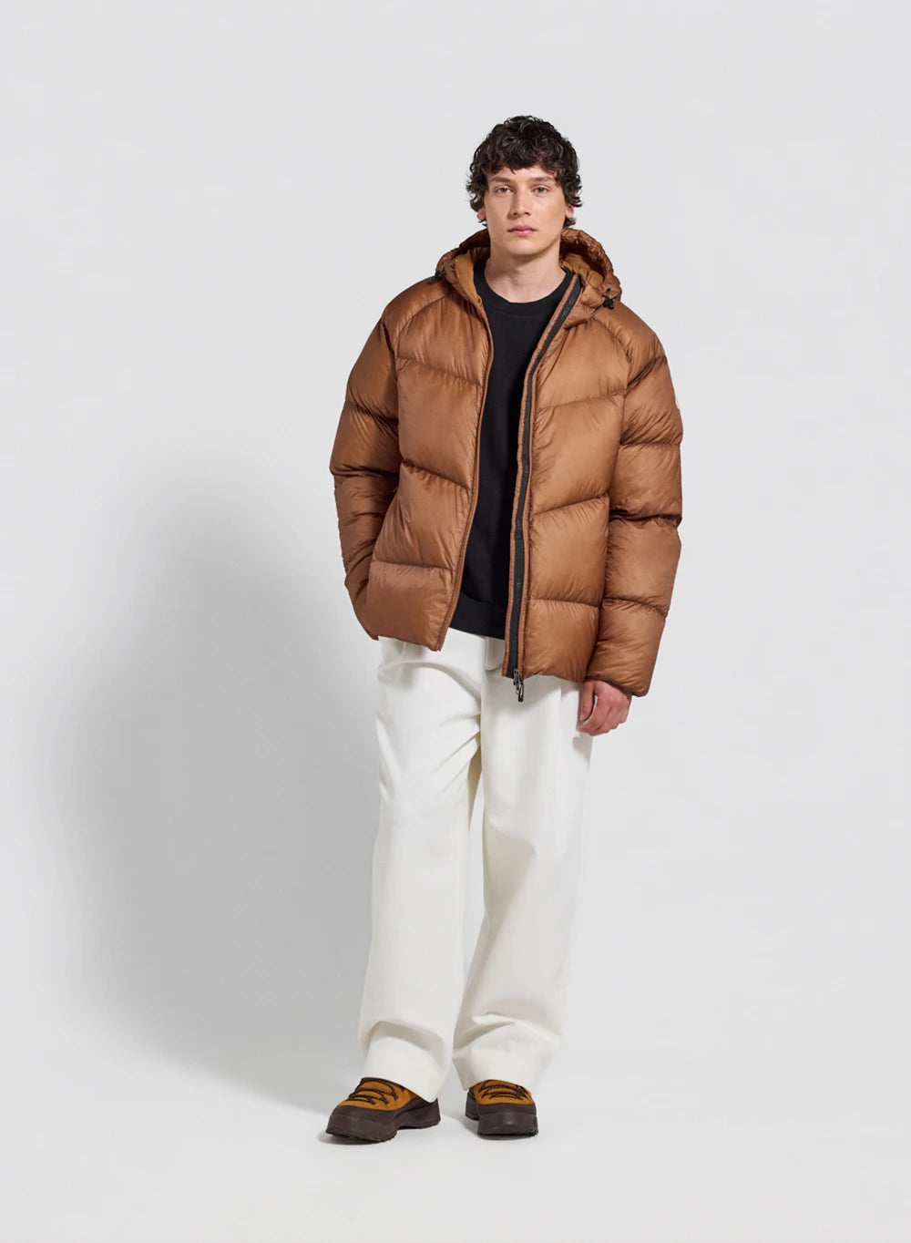 Doudoune hiver à capuche pour homme Pyrenex Helium marron clair