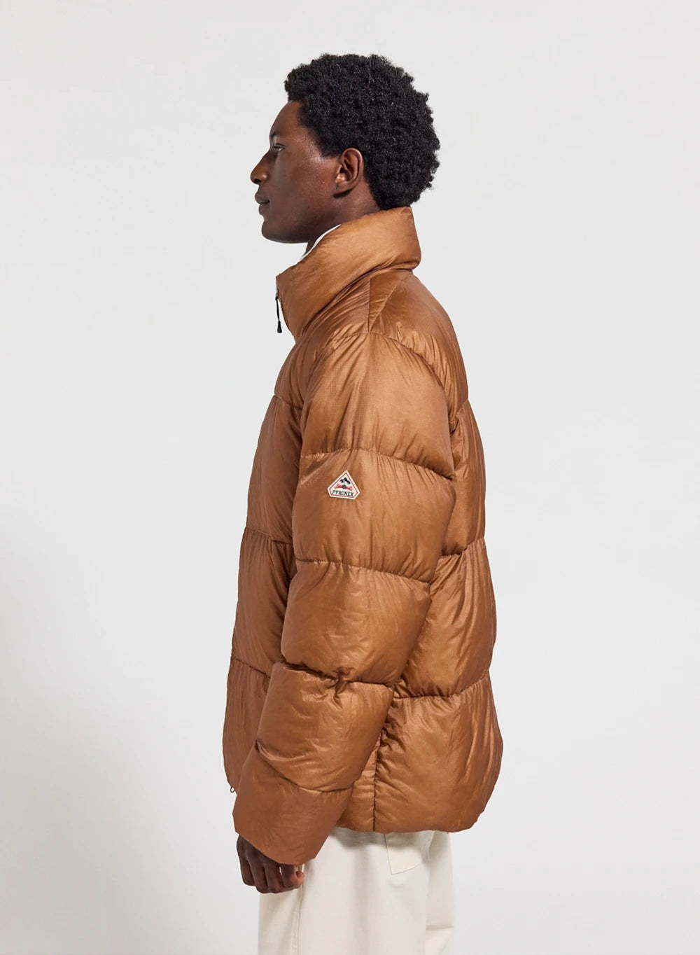 Chaqueta de plumón unisex cálida Pyrenex Shift Ripstop marrón claro-3