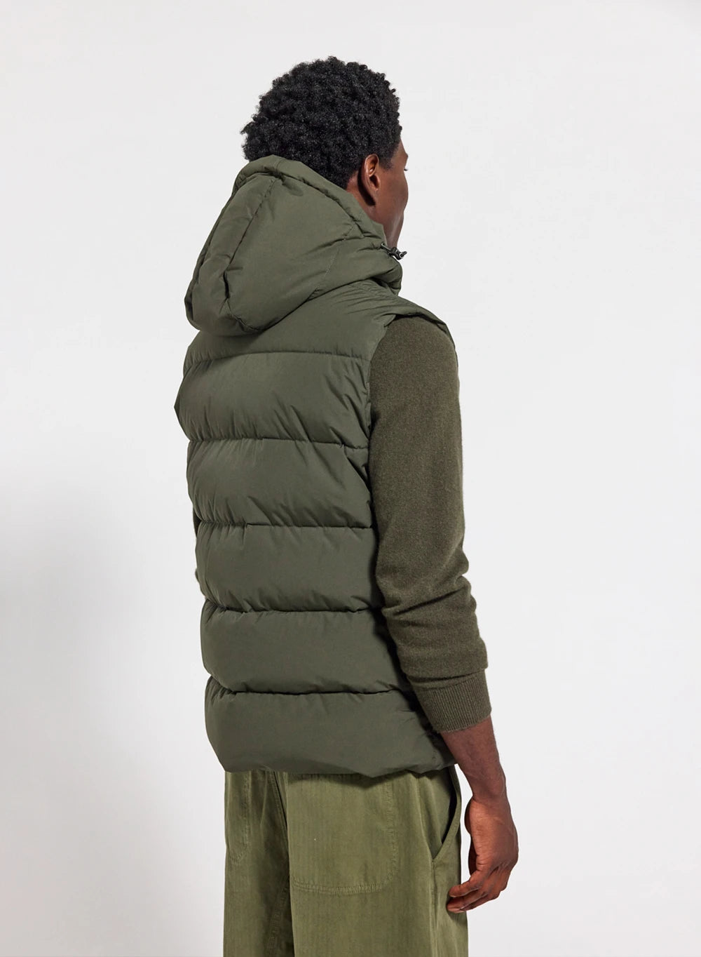 Pyrenex Spoutnic down vest with removable hood deep-khaki-4
