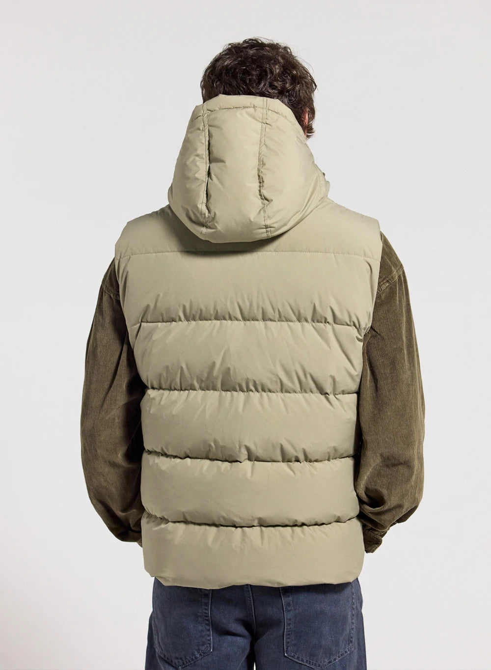 Pyrenex Spoutnic sleeveless down jacket with removable hood in light khaki-3