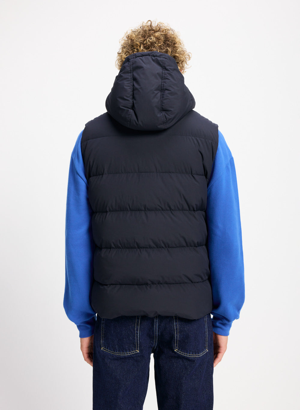 Pyrenex Spoutnic ärmellose Daunenjacke mit abnehmbarer Kapuze Schwarz dunkelblau-4