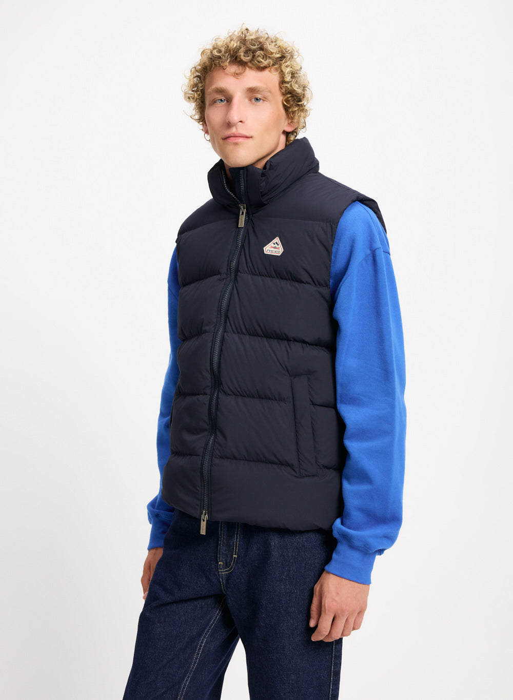 Pyrenex Spoutnic ärmellose Daunenjacke mit abnehmbarer Kapuze Schwarz dunkelblau-3