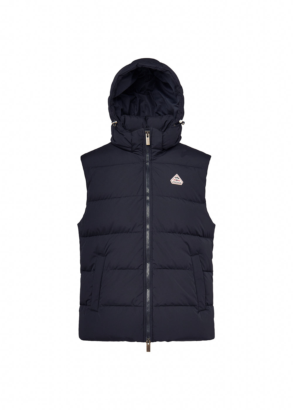 Pyrenex Spoutnic ärmellose Daunenjacke mit abnehmbarer Kapuze Schwarz dunkelblau-5