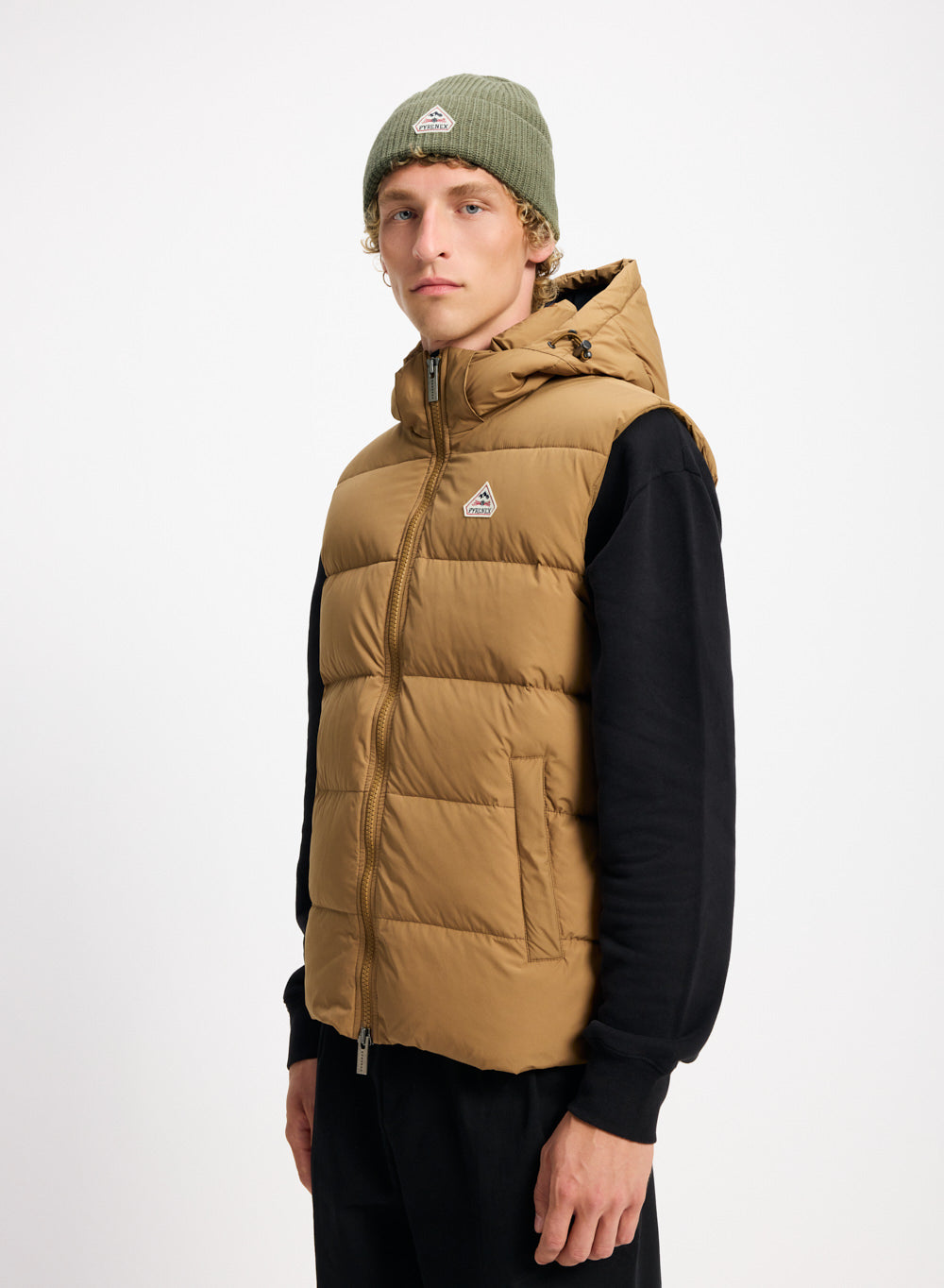Doudoune sans-manche Pyrenex Spoutnic à capuche amovible cuivre-1