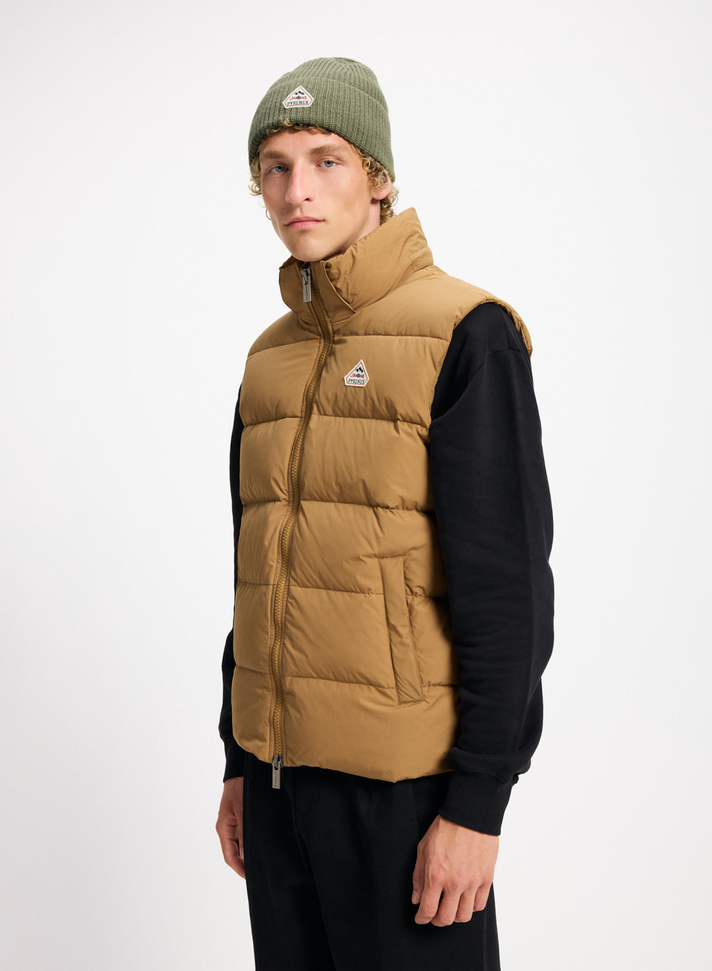 Doudoune sans-manche Pyrenex Spoutnic à capuche amovible cuivre-3