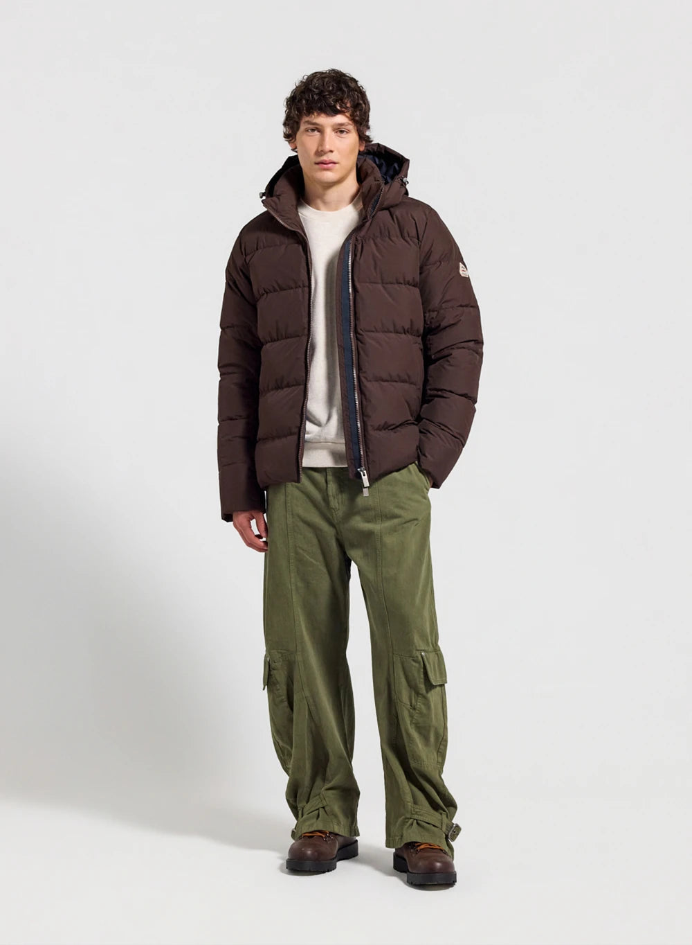 Daunenjacke mit abnehmbarer Kapuze Pyrenex Spoutnic dunkelbraun-3