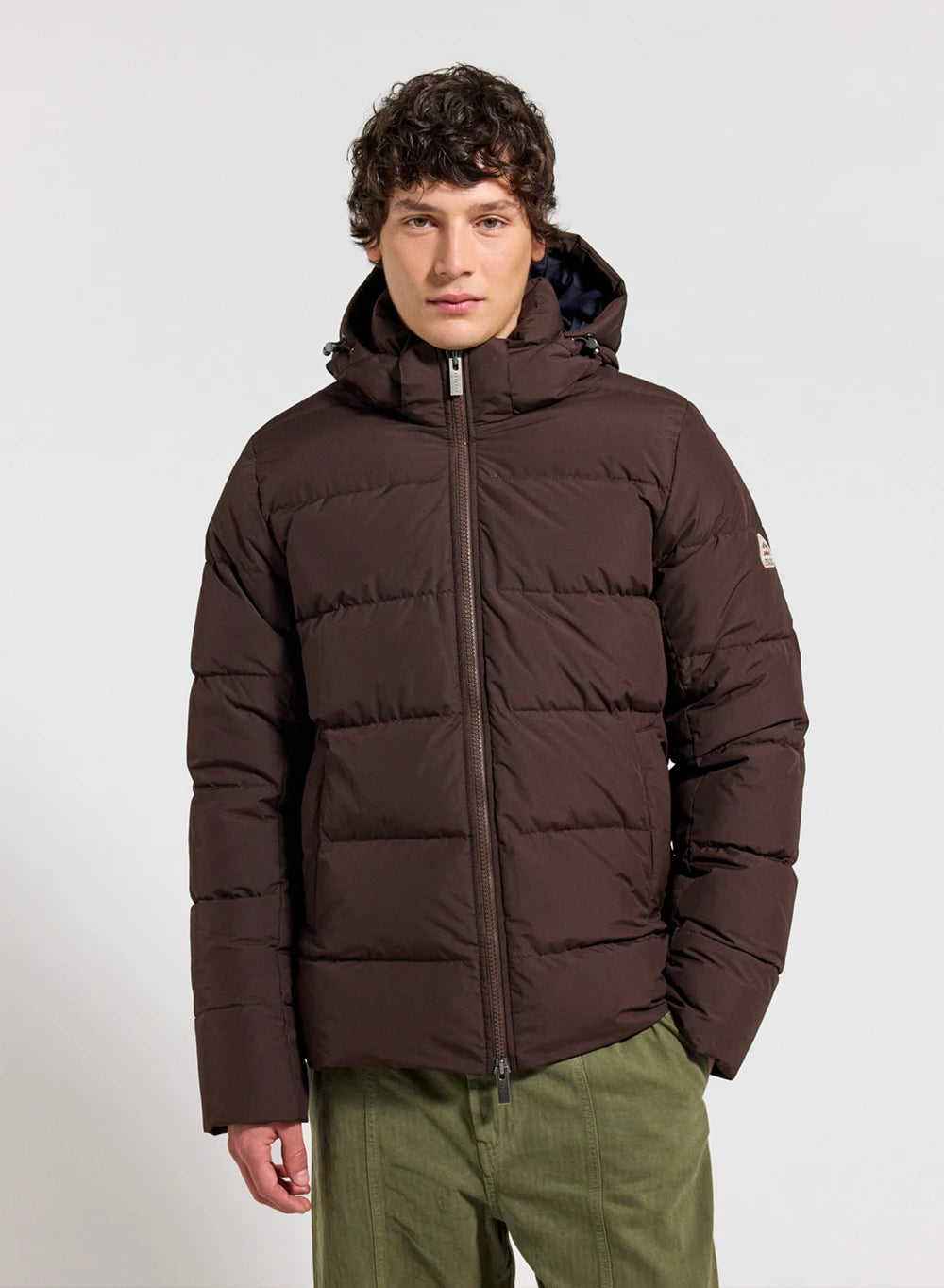 Daunenjacke mit abnehmbarer Kapuze Pyrenex Spoutnic dunkelbraun-1
