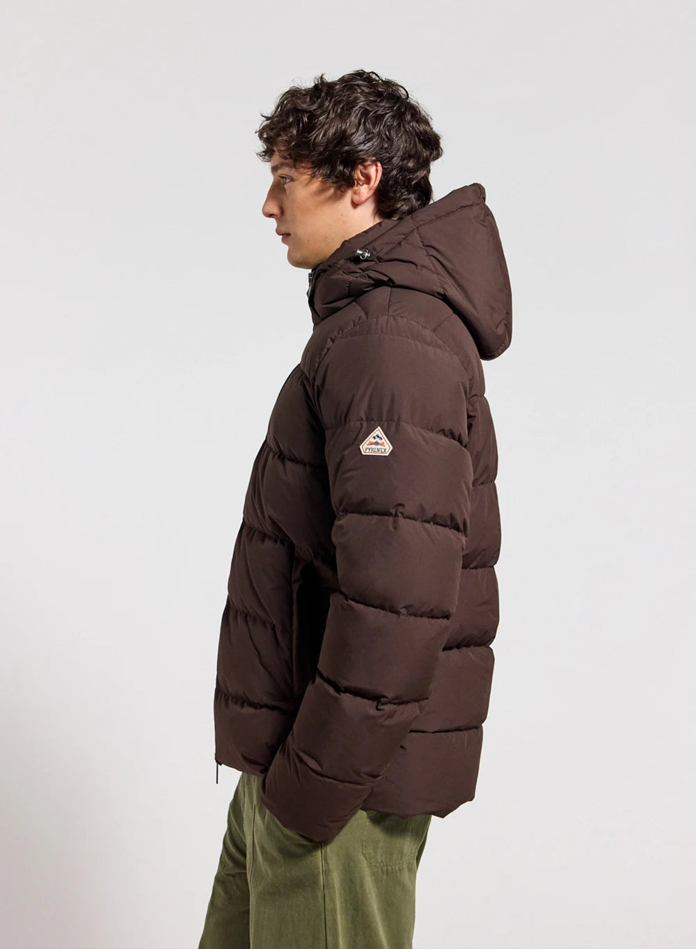 Kapuzen-Daunenjacke mit abnehmbarer Kapuze Pyrenex Spoutnic dunkelbraun