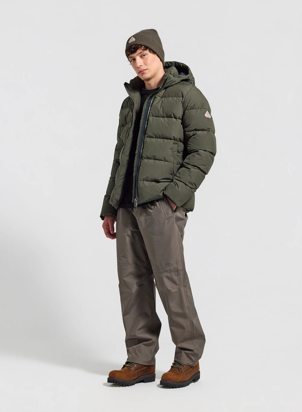 Pyrenex Spoutnic down jacket with removable hood deep-khaki-2