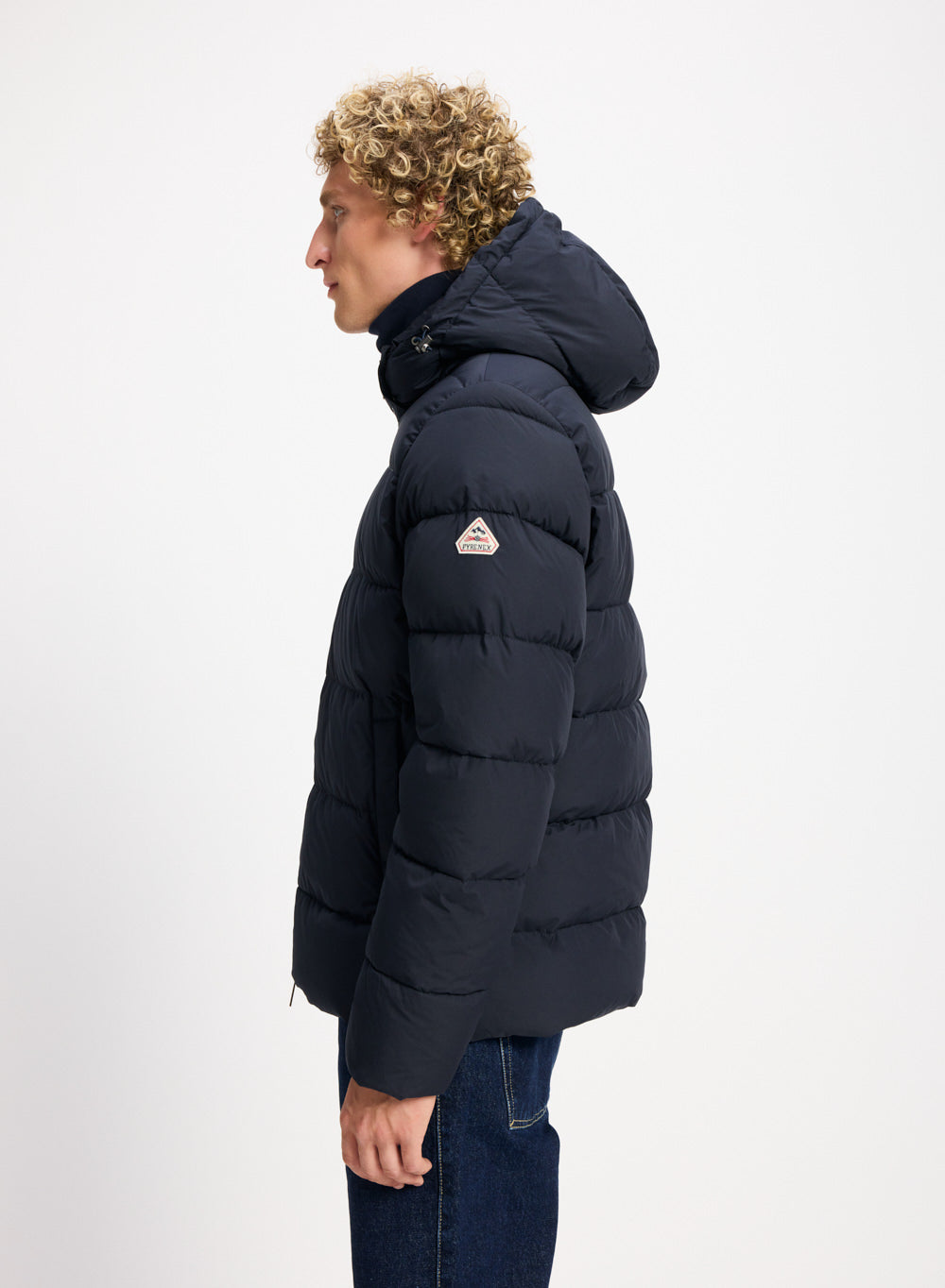 Doudoune à capuche amovible Pyrenex Spoutnic bleu foncé-4