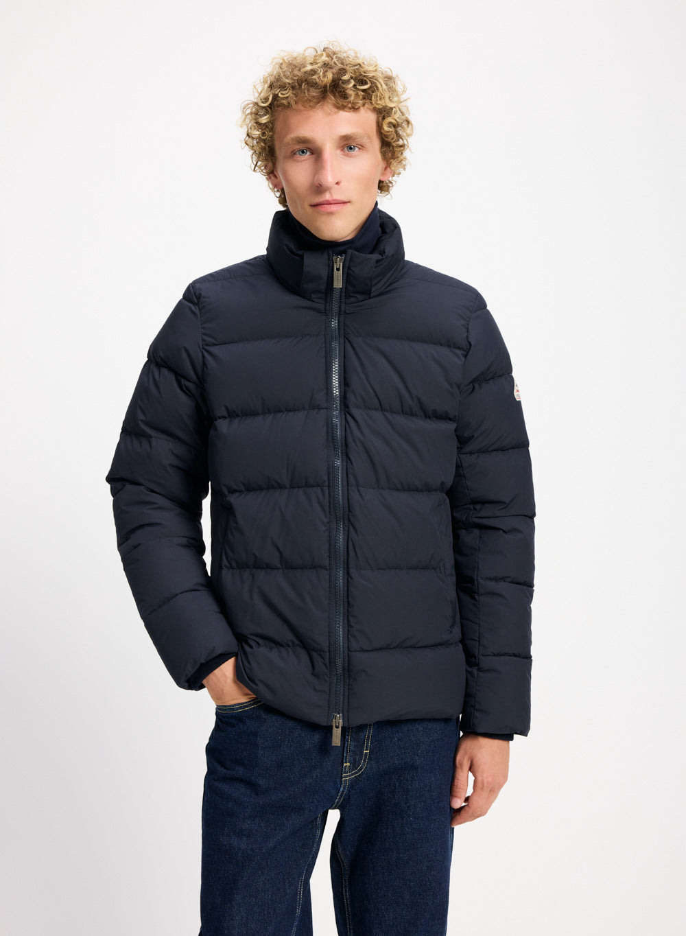 Doudoune à capuche amovible Pyrenex Spoutnic bleu foncé-6