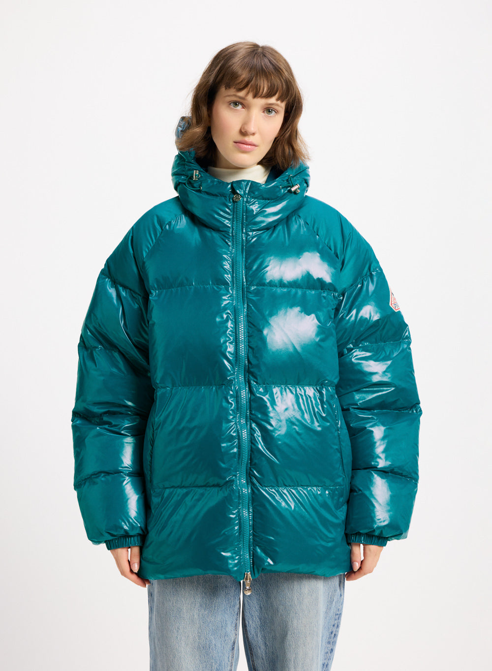 Doudoune femme à capuche Pyrenex Sten bleu turquoise
