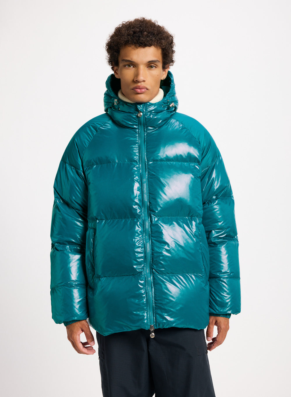 Doudoune homme à capuche Pyrenex Sten bleu turquoise