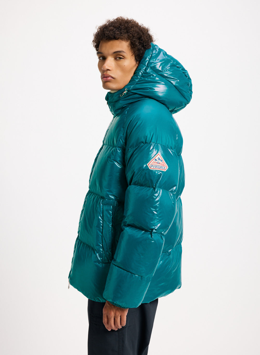 Doudoune homme à capuche Pyrenex Sten bleu turquoise