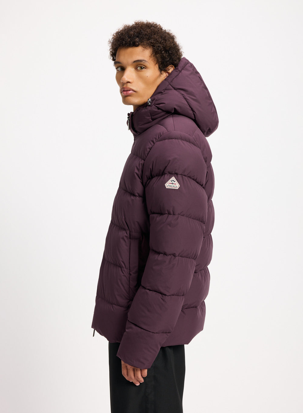 Doudoune à capuche amovible Pyrenex Spoutnic bordeaux-4