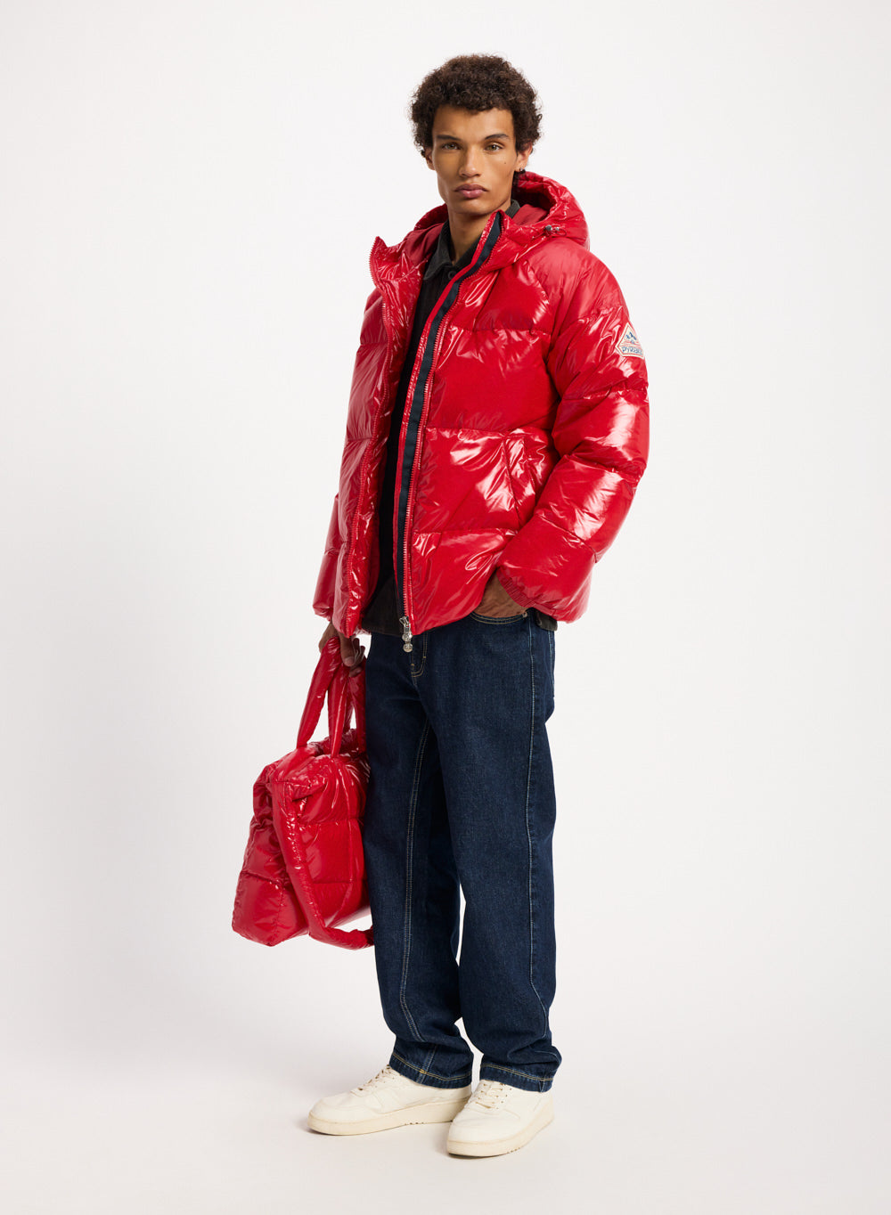 Doudoune unisexe à capuche Pyrenex Sten rouge-4