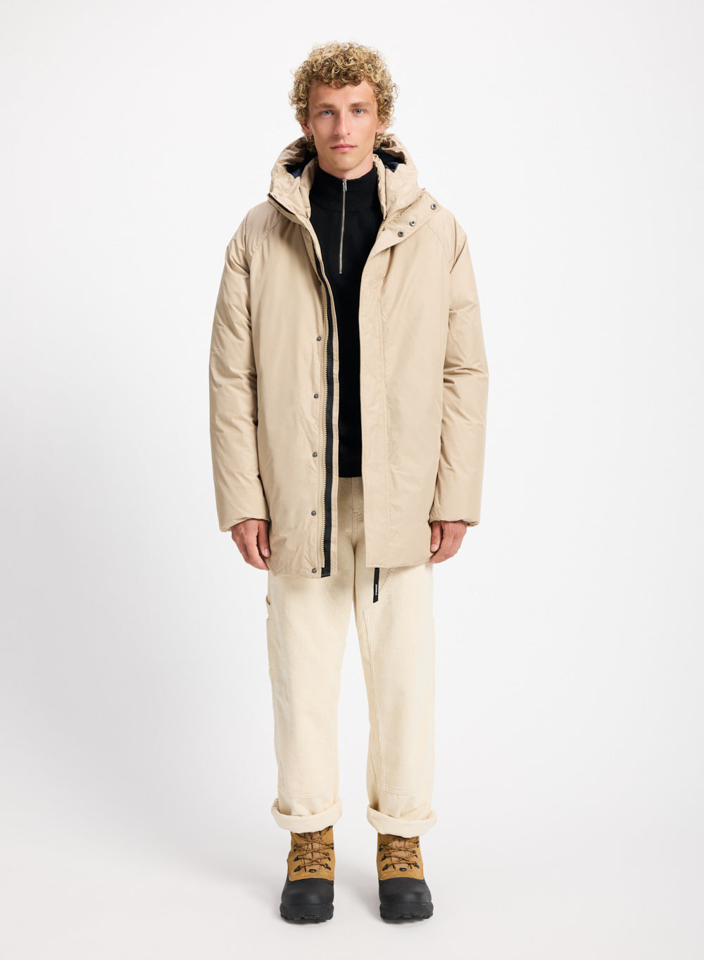 Parka à capuche homme Pyrenex Spark en duvet naturel beige claire-2