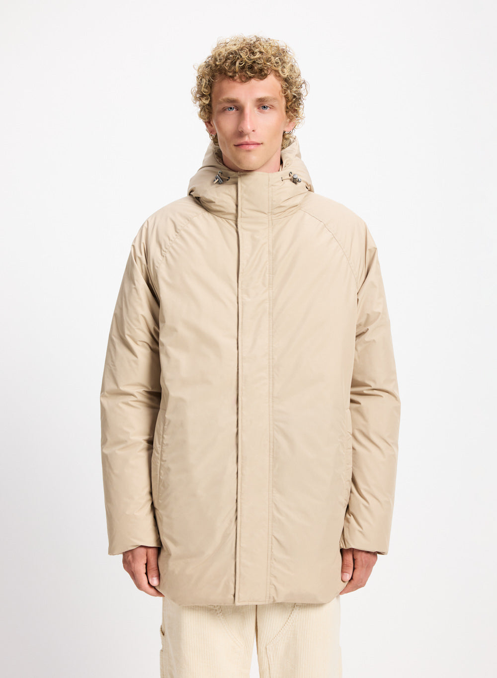 Parka à capuche homme Pyrenex Spark en duvet naturel beige claire-1