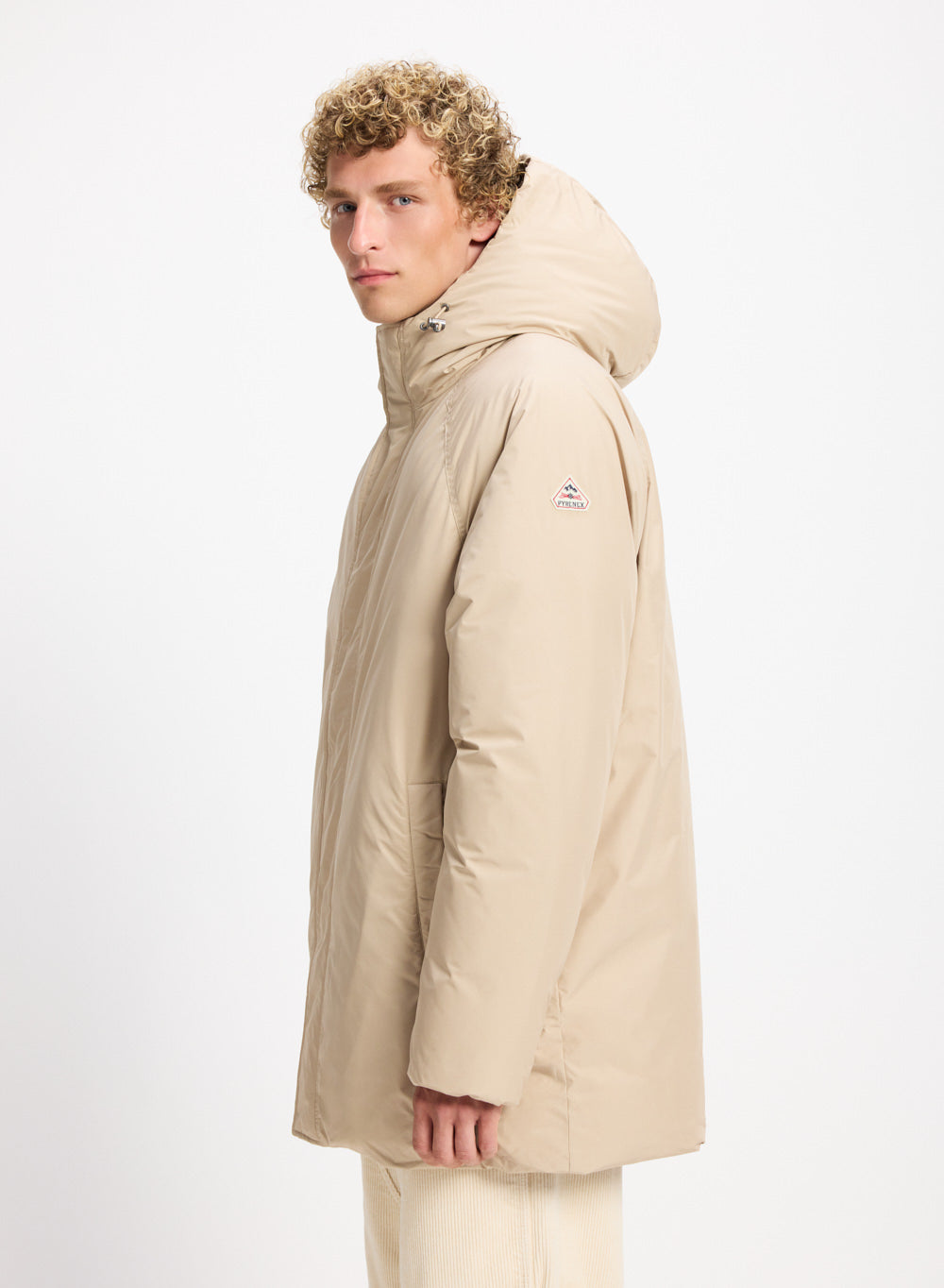 Parka à capuche homme Pyrenex Spark en duvet naturel beige claire-3