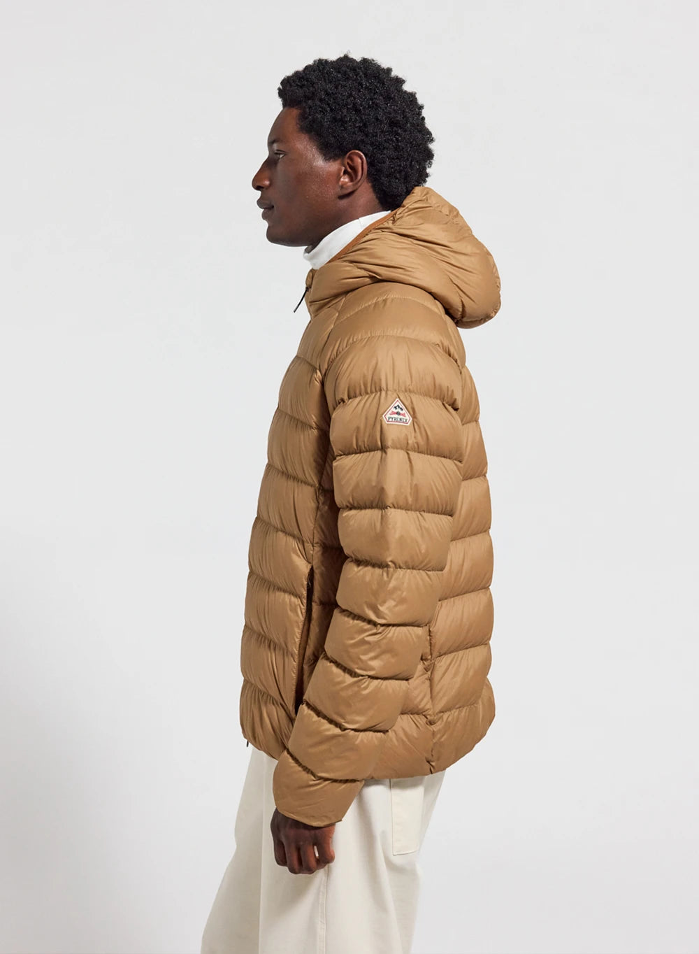 Daunenjacke mit Kapuze Herren Pyrenex Arial hellbraun