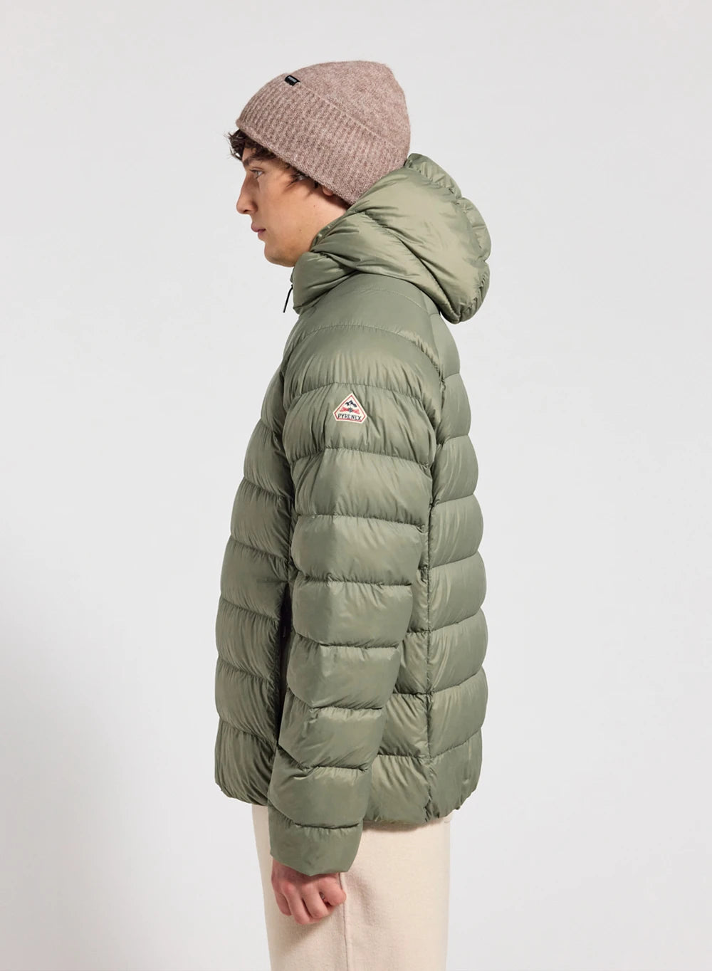 Pyrenex Arial khaki Men's Hooded Down Jacket-3