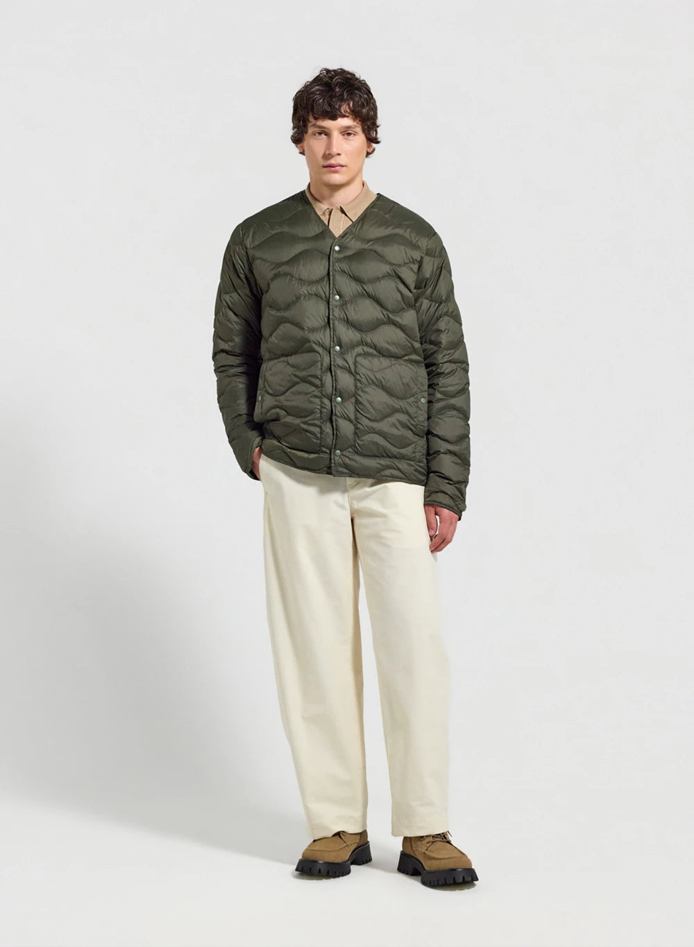 Extraleichte Herren-Daunenjacke Pyrenex Handy khakigrün-2