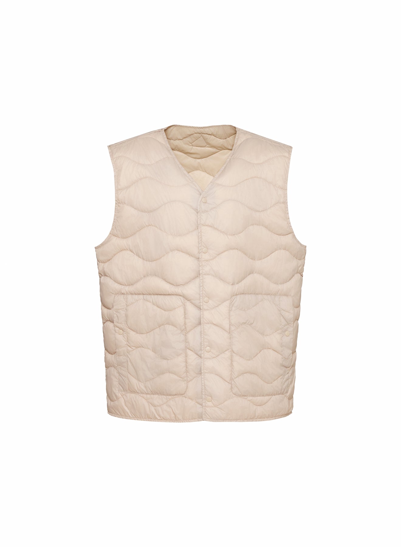 Lightweight, sleeveless, light beige men's down jacket – Handy