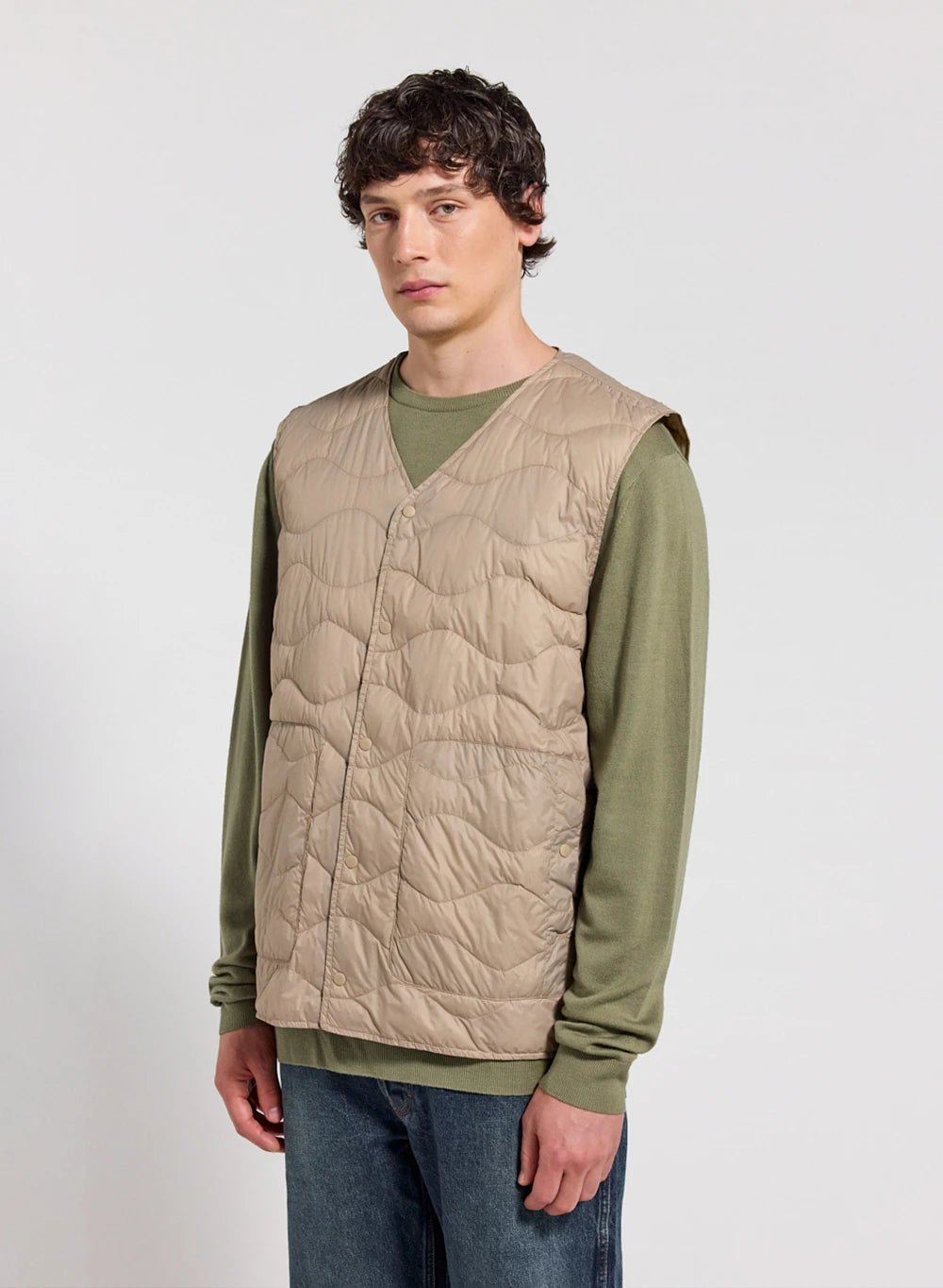 ultraleichte ärmellose Herren-Daunenjacke Pyrenex Handy Vest hellbeige