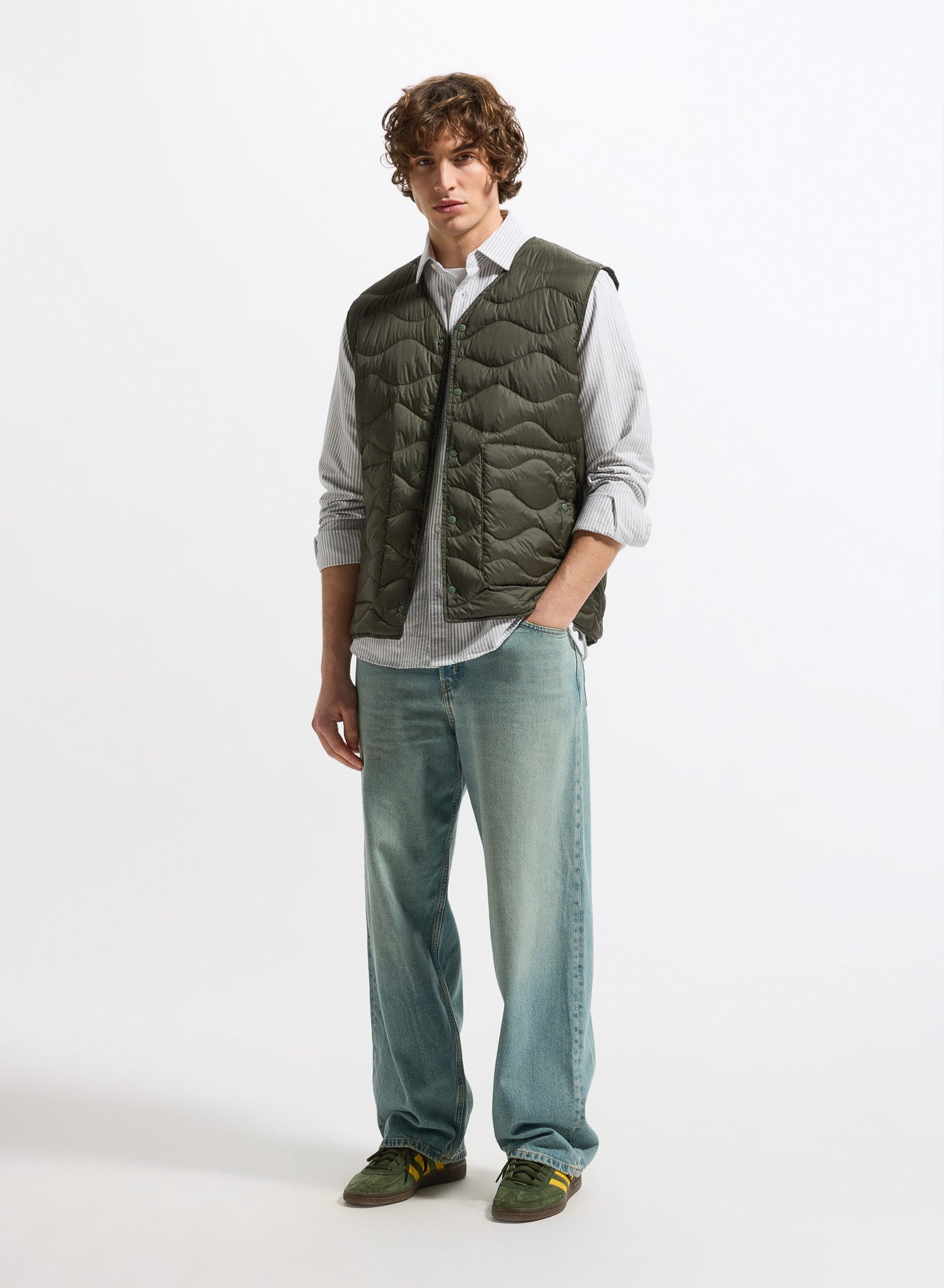 Doudoune ultra-légère homme sans manches Pyrenex Handy Vest verte kaki-3