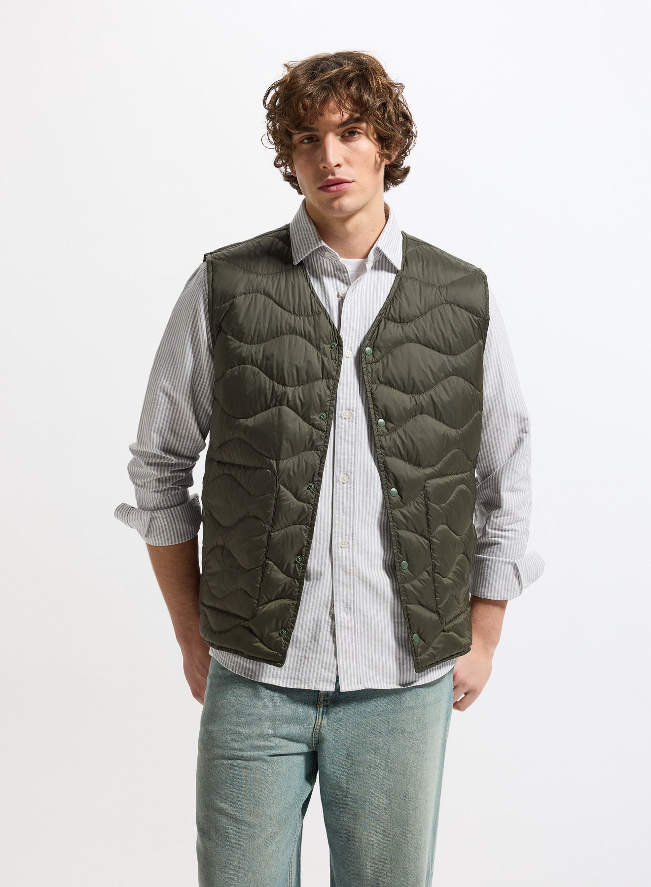 Doudoune ultra-légère homme sans manches Pyrenex Handy Vest verte kaki