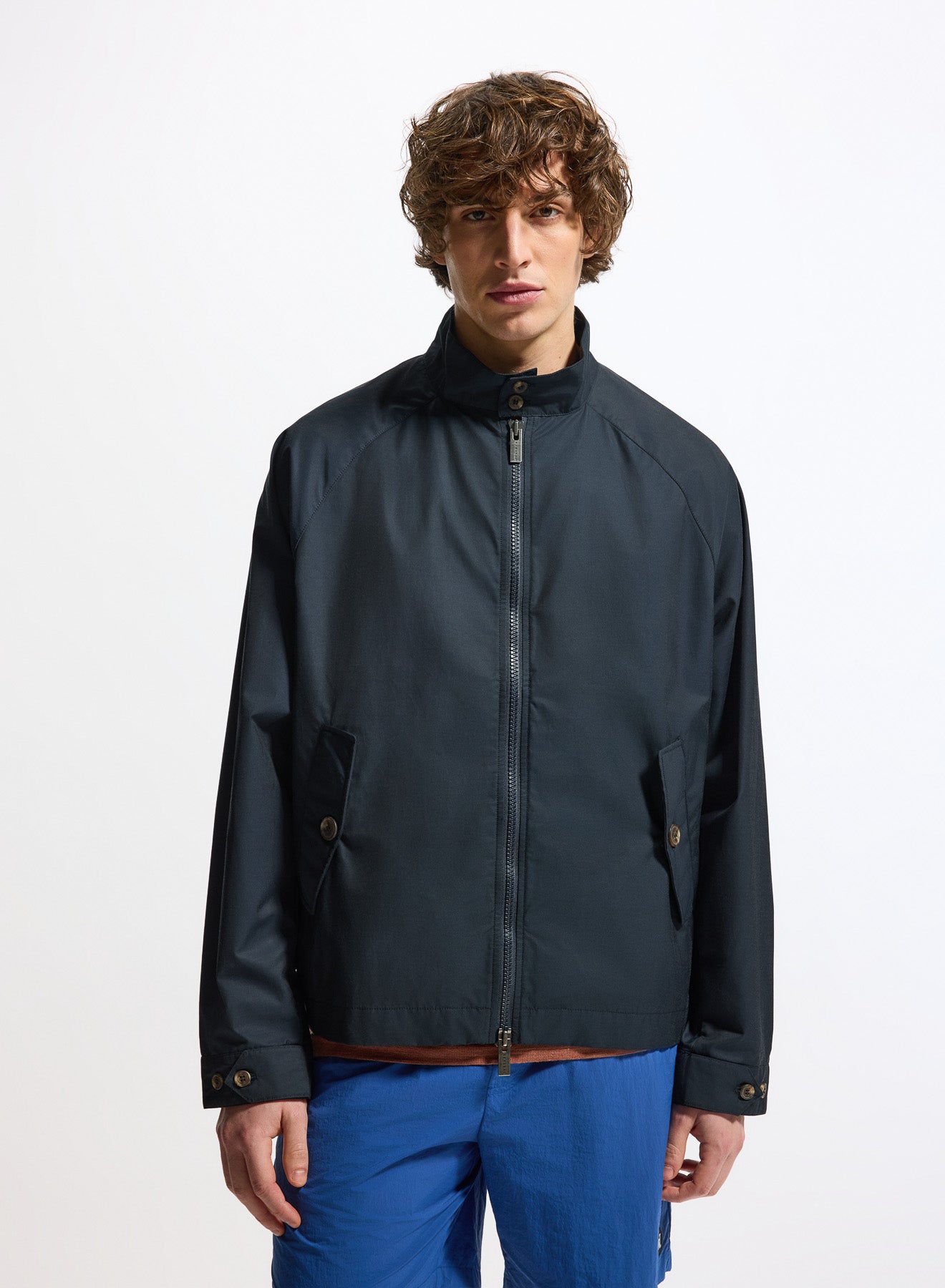 Pyrenex League men's mid-season jacket in dark blue-1