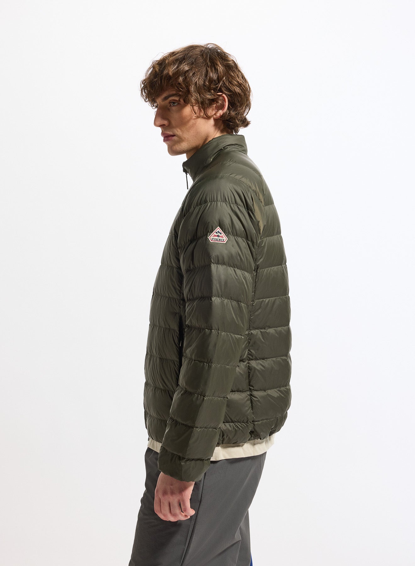 Lightweight Pyrenex Guzet SC down jacket in khaki green-4