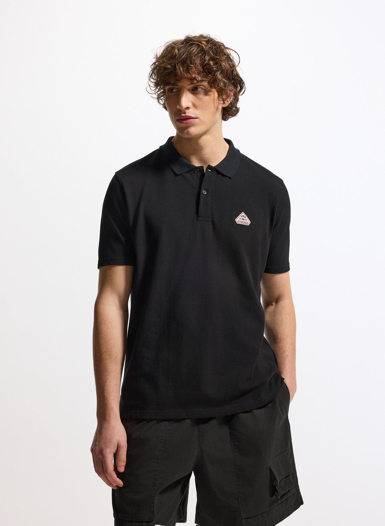 Polo homme en coton biologique Pyrenex Cobalt bleu noir