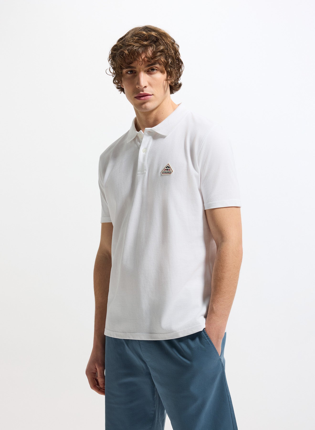 Pyrenex Cobalt white organic cotton polo shirt for men-2