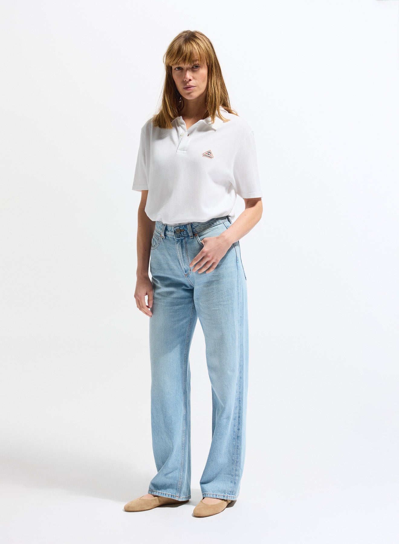 Polo homme en coton biologique Pyrenex Cobalt blanc femme