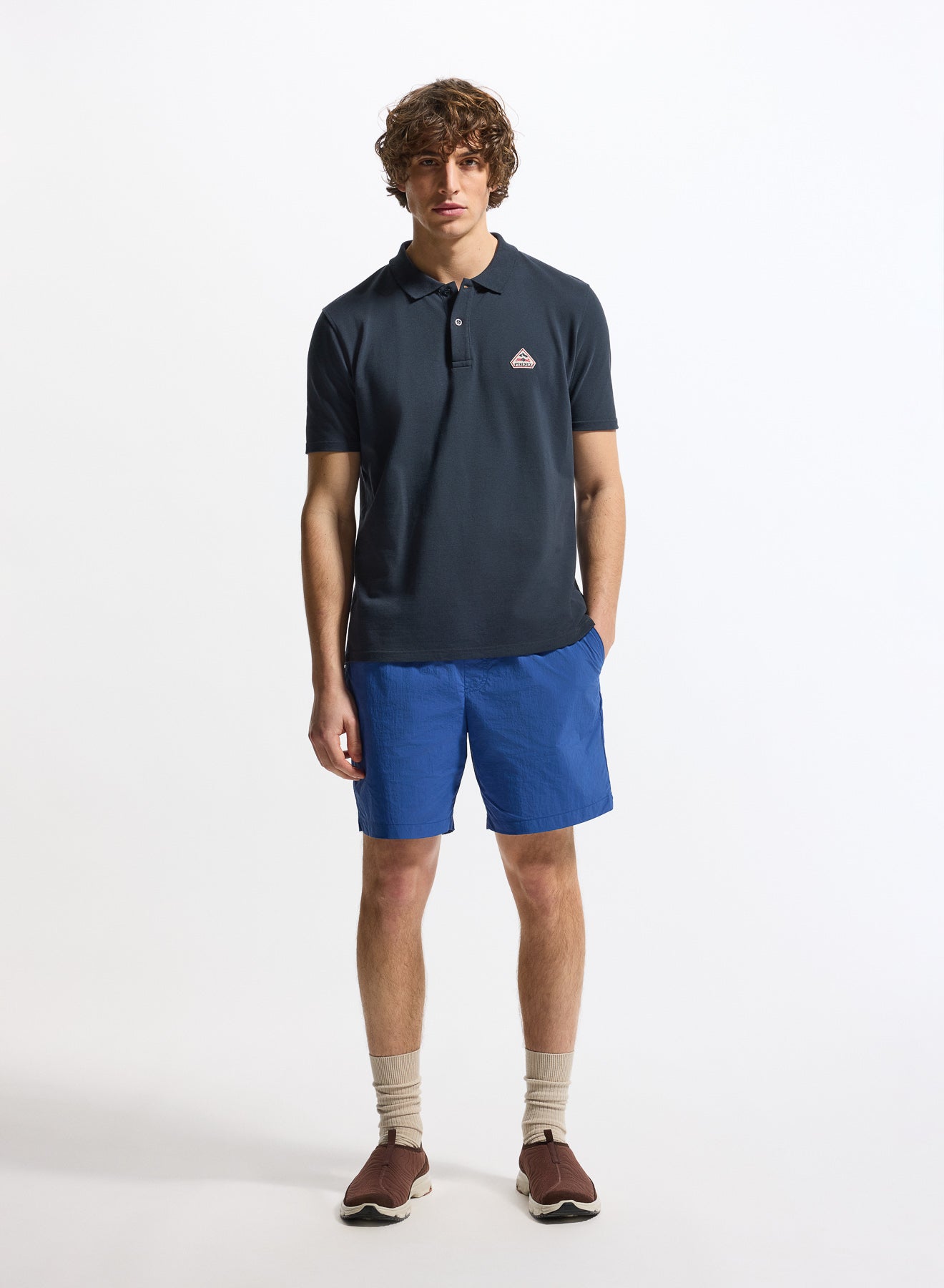 Pyrenex Cobalt navy blue organic cotton polo shirt for men-2