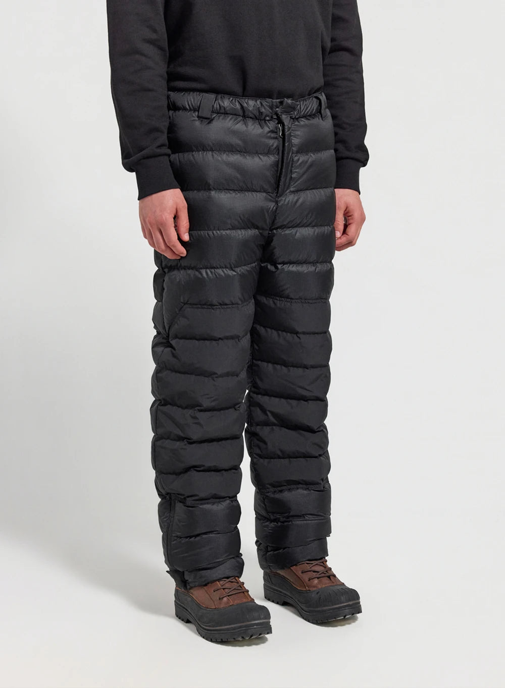 Surge men's black down quilted trousers-1