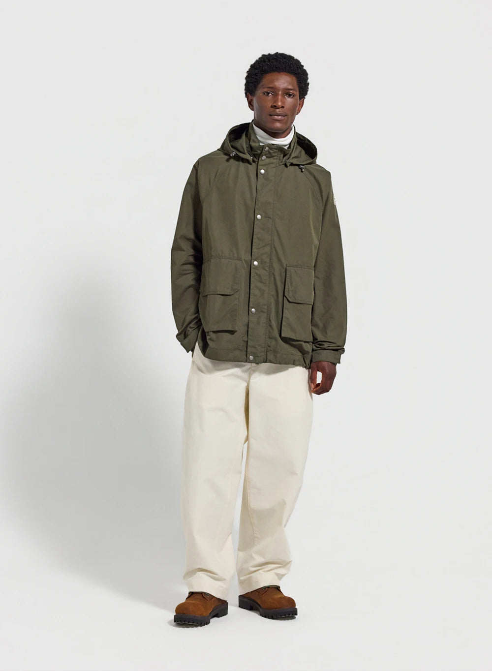 Men’s Pyrenex Cruiser waterproof hooded jacket in khaki Ventile® cotton-4
