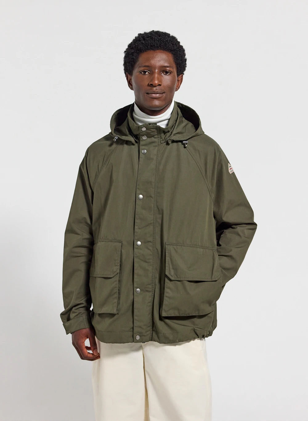 Men’s Pyrenex Cruiser waterproof hooded jacket in khaki Ventile® cotton-1